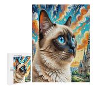 Bombay Gato Puzzle 500 Piezas Moderno DIY Rompecabezas para Hombres Y Mujeres A 14 Años Aliviar Estrés Decoración Hogar Estera Portátil 3D 500 PCS