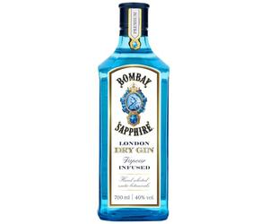 BOMBAY SAPPHIRE London Dry Gin con 10 botánicos, 40 % vol., 70 inebra 100 % infusionada al vapor con 10 botánicos seleccionados a mano, para cócteles suaves, ideal para regalar, 700 ml
