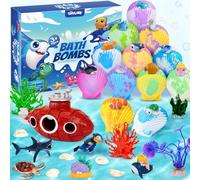 Bombe da Bagno Bambini con Sorpresa Bombe da Doccia Effervescenti con Giocattolo Bath Bomb con Giochi Animale Marino Giochi Vasca da Bagno Bambini, Regalo Originale, Bombe da Bagno Naturali