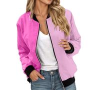 Bomber Mujer, Cazadora Mujer Primavera Fiesta, con Bolsillos, Chaqueta Corta, Informal, Cuello De Béisbol, Chaqueta, Chaqueta De Entretiempo Chaqueta Entretiempo Cazadoras Mujer