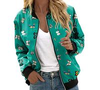 Bomber Mujer, Chaqueta Mujer Primavera Fiesta, con Bolsillos, Chaqueta Corta, Informal, Cuello De Béisbol, Chaqueta, Chaqueta De Entretiempo Chaqueta Entretiempo Mujer Abrigo Corto Mujer