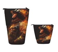 Bombero Bombero Llama Retráctil Estuche Para Lápices Pop-Up Estuche Lapices Portable Papelería Para Oficina Adultos Escolar