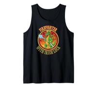 Bombero con dragón de la Suerte irlandés Bombero Día de San Camiseta sin Mangas