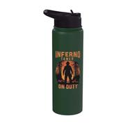 Bombero de tierra silvestre con cita de domador de infierno de rescate de bomberos Stainless Steel Insulated Water Bottle