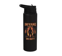 Bombero de tierra silvestre con cita de domador de infierno de rescate de bomberos Stainless Steel Insulated Water Bottle