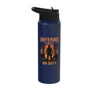 Bombero de tierra silvestre con cita de domador de infierno de rescate de bomberos Stainless Steel Insulated Water Bottle