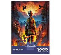 Bombero en un incendio forestal 1000 Piezas Puzzle Premium Heroísmo valiente Puzzle Para Adultos, Cochetón Grueso - Para Adolecentes 12-18, Entrena La Lógica, Regalo Para Fans De Puzzl 70x50cm/1000pcs