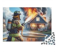 Bombero Escena de Desastre Puzzle de 1000 Piezas Puzzle para Adultos Incendio Familiar Juego de Puzzle 1000 Piezas Relajación Decoración 52x38cm/1000pcs