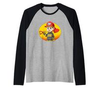 Bombero Estudiante Escolar Primaria Niño Vuelta Al Cole Camiseta Manga Raglan