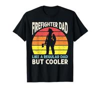 Bombero Papá como Un Papá Regular Pero Más Fresco Retro Sunset Camiseta