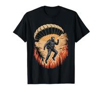 Bombero Paracaidista Paracaidas Fuego Forestal Cielo Camiseta