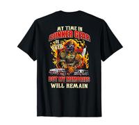 Bombero retirado Mi tiempo en Bunker Gear ha terminado (en la parte posterior) Camiseta