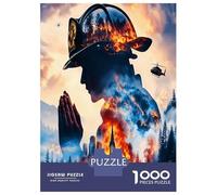 Bombero Rezando entre las Llamas 1000 Piezas Puzzle Para Adultos Ilustración heroica Puzzle Premium, Cochetón Reciclado - Reto Educativo Chulo, Juego En Casa, Regalo Para Niños Principiante 38x26cm/10