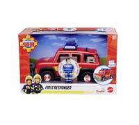 Bombero Sam First Responder Vehículo con luz, Sonido, Maletero para Abrir Puertas, con Figura y Accesorios, 19 cm, a Partir de 3 años