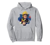 Bombero Sam - Marcha de Agua Sudadera con Capucha, Unisex para Adultos, Gris Jaspeado, S