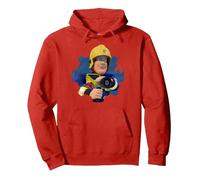 Bombero Sam - Marcha de Agua Sudadera con Capucha, Unisex para Adultos, Rojo, S
