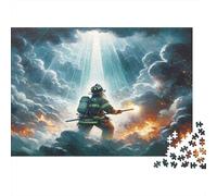 Bombero Valiente Puzzle de 1000 Piezas Papel Puzzle para Adultos Luz del Cielo Relajación Concentración Regalo Familiar 38x26cm/1000pcs