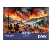Bomberos en un Incendio Forestal 1000 Piezas Paquete De Puzzle Heroísmo Valiente Puzzle Premium, Cochetón - Entrena La Concentración, Regalo De Inauguración O Oficina 38x26cm/1000pcs