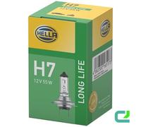 Bombilla 12V 55W H7 PX26d Transparente HELLA Largo Vida para entre Otros Fiat