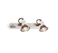 Bombilla Aplique Cerámica Metal B: 41cm Blanco Tostado E14 Industrial Luz Pared