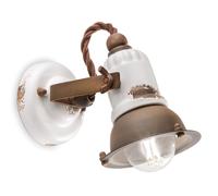 Bombilla Aplique Cerámica Metal B: 9 CM Blanco Shabby Antiguo Tostado E14