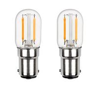 Bombilla B15d LED 230V Blanco Cálido 2700K para Máquina de Coser, 2 contactos, 2W LED sustituye a Bombilla Bayoneta 15W, 150lm, no regulable, B15d COB LED Pequeña, pack de 2