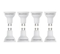 Bombilla Blaupunkt LED GU10 Spot, lámpara LED, 5W, sustituye de 50W, blanco cálido 2700K, luz amarilla, no regulable, 500 lúmenes, interior exterior, 8 unidades (pack de 8)
