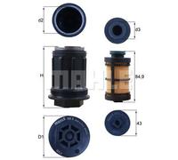 Bombilla Cartucho filtrante UX 3KIT MAHLE para MERCEDES-BENZ SETRA OPTARE