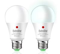 Bombilla con sensor, EXTRASTAR E27, bombillas LED con sensor crepuscular de exterior, encendido y apagado, 9 W, para porche, jardín, puerta de entrada, pasillo, 2 unidades