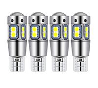 Bombilla de cuña blanca T10 W5W LED, Temperatura de Color 7000K 3030-10SMD, Adecuadas para las luces de la matrícula del coche, de posición y de luces interiores (4 piezas)