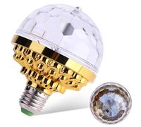 Bombilla de discoteca LED decorativa dorada de 6 W, lámpara de bola mágica giratoria colorida para iluminación de fiesta, club, festival y ambiente hogareño