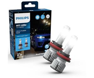 Bombilla de faro delantero Philips Ultinon Pro6000 Boost H11-LEDr con aprobación para carretera*, homologación UNECE R37 con marca E, +400% de luz más brillante**
