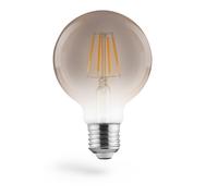 Bombilla de filamento LED, E27, 450lm 6W, Globe 80 vintage, blanco cálido