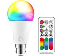 Bombilla de luz LED que cambia de color, 120 colores, equivalente a 70 vatios, luz estroboscópica de bricolaje, blanco cálido 2700K RGB con control remoto, tornillo LED 10W A60 B22