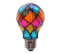 Bombilla de vidrieras - globo decorativo de estilo antiguo, lámpara de diseño creativo | Iluminación de obras de arte ornamentales, elegante nave de vidrio rústico, accesorio de brillo de color estéti