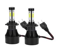 Bombilla Delantera del Coche, 2 Piezas Vehículo X7-COB 6500K H7 Faros LED Bombilla Delantera Alta Aluminio ABS