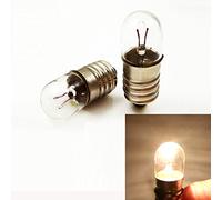 Bombilla en miniatura E10 12V T10x28, base con rosca, blanco cálido, para experimentos, enseñanza y bricolaje (paquete de 10), 12V 3W, E10