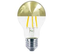 Bombilla estándar cúpula de oro LED 6W E27 Regulable Luz cálida 595 Lm.