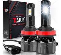 Bombilla H11 LED 120W 30000LM, KATUR 700% Brillo Bombillas H8 LED 6000K Xenon Blanco Plug and Play Mini Tamaño 1:1 Alta Eficiencia Sistema de Refrigeración Bombilla LED H11 H9 H8, 2 Piezas