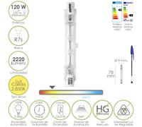 Bombilla halogena para focos rosca r7s. 120 watt. 2220 lumenes. luz c?