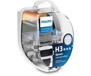 Bombilla halógena PHILIPS H3 Master Duty Blue Vision 24V/70W, 2 Pieza