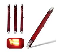Bombilla Halógena R7S 118mm Regulable, 300W R7S Bombilla Halógena infrarroja 300LM, Lámpara Lineal Tipo J R7s 118mm, Tubo de Luz Calefactor de Cuarzo Rojo, Calentador Halógena R7s, 4 paquetes