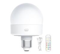 Bombilla Inalámbrica Para Lámpara, Bombillas Recargables,Bombilla Regulable Alimentada por Batería E26 - Bombilla Recargable Para Apliques De Pared Con 4 Temporizadores Y 3 Temperaturas De Color