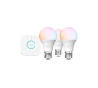 Bombilla Inteligente - Hue Essentials Kit Bombillas LED E27, 806 lm, RGB, Matter