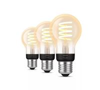 Philips Hue Bombilla LED Inteligente Filamento, E27, Luz Blanca de Cálida a Fría, Regulable, 7 W, Compatible con Amazon Alexa, Echo, Echo Dot, Pack de 3 Bombillas LED Inteligentes