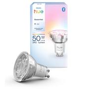 Philips Hue Foco GU10 Essential Smart LED, White and Color ambiance, 4,7 W, 2200 K-6500 K, 345 lúmenes, regulable, funciona con Alexa, Google Assistant y Apple Home, paquete de 1 unidad