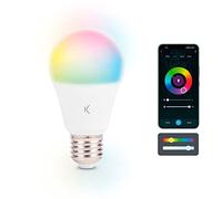 Bombilla inteligente SmartLED E27 Ksix, 9W equivalente 60W, 806 lm, App + Compatible Alexa, Google Home y Siri, RGB + CCT