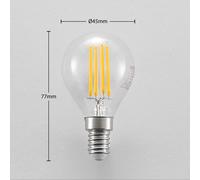 Bombilla LED Arcchio E14 P45, 4 W, transparente, 2700 K, atenuable EC:EPREL:768828