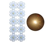 Bombilla LED de chip 3v 3w, color blanco cálido, cuentas LED de alta potencia, módulo LED de píxeles, luz LED pequeña, disipador de calor, placa PCB, foco LED para foco de luz Pinspot (paquete de 10)