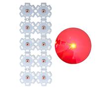 Bombilla LED de chip 3v 3w, cuentas LED rojas de alta potencia, módulo LED píxeles de luz roja pequeños LED Lampon disipador de calor de aluminio PCB Board LED COB para foco de luz Pinspot (10 Pack)